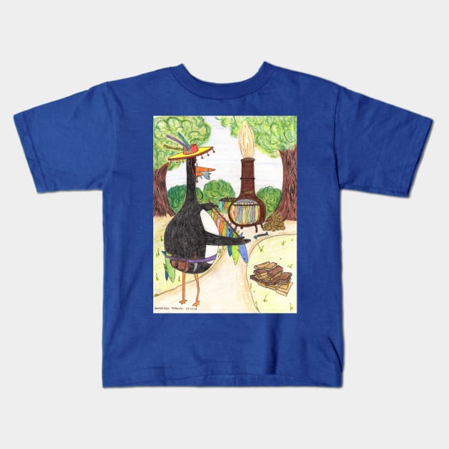 BBQ Penguin Kids T-Shirt by MrTiggersShop